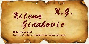 Milena Gidaković vizit kartica